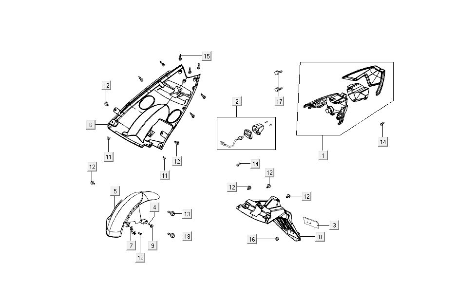 osłony tylnych świateł Kymco Super8 4-suwowe z 2009 czerwone