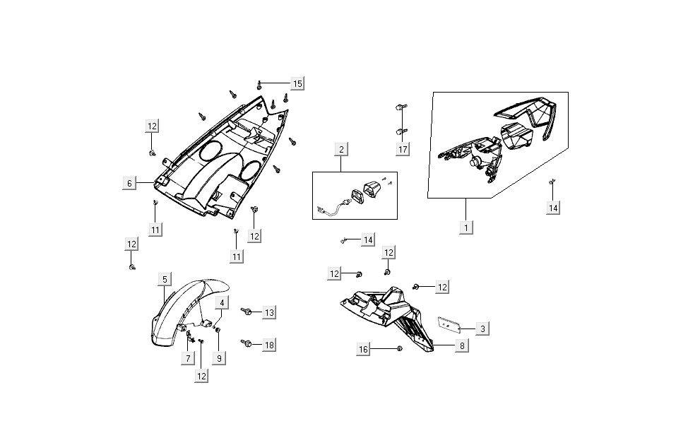 osłony tylnych świateł Kymco Super 8 4-suwowe (2007-2009) pomarańczowe