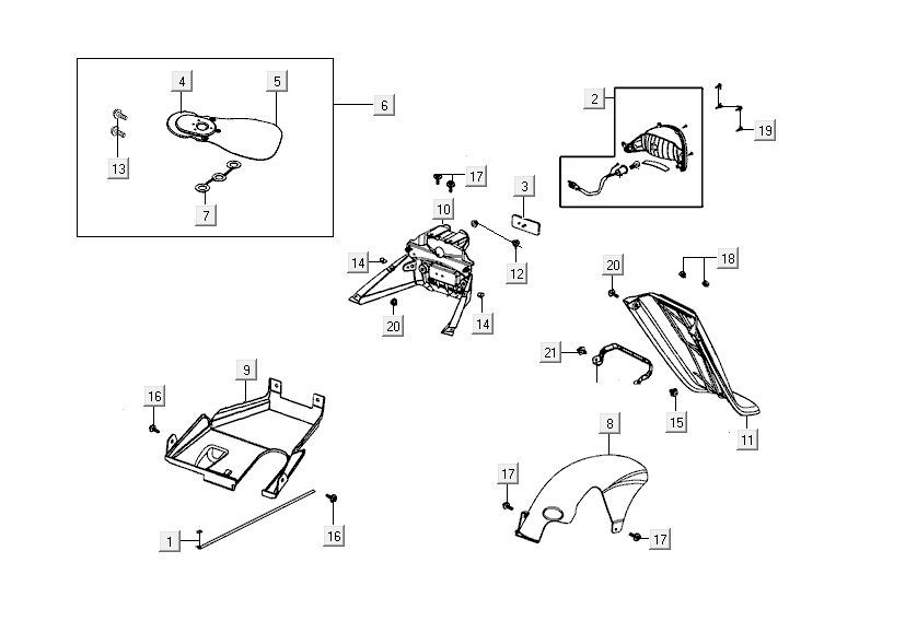 Błotnik tylny Kymco Agility FR 12
