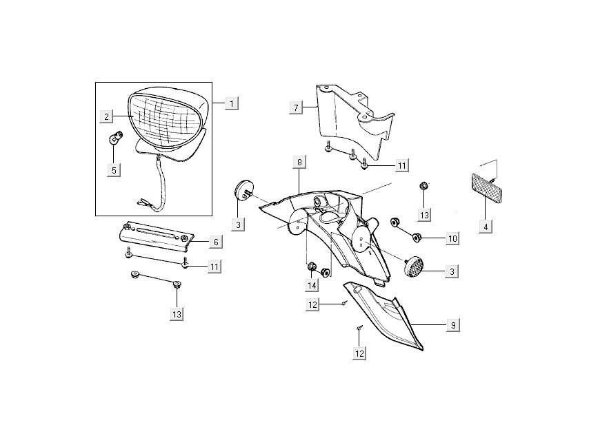 Lampa tylna - kaptur Kymco People 2-suwowy niebieski