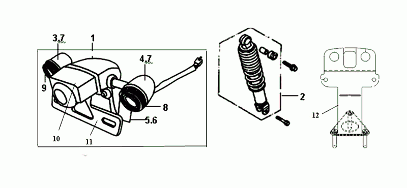 Lampka Tylna Teleskop Tylny Sym Allo Euro4 (BK-5560S) Jasny Czarny