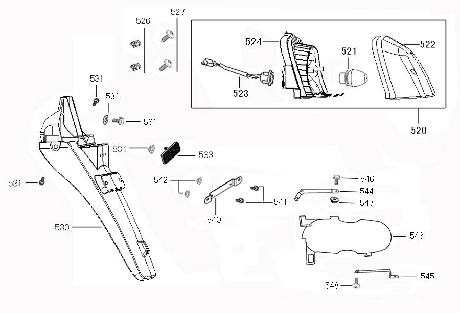 Lampa tylna Benzhou ZN50QT-36 szampan