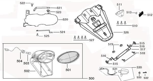 Lampa tylna China Joy matowy antracyt