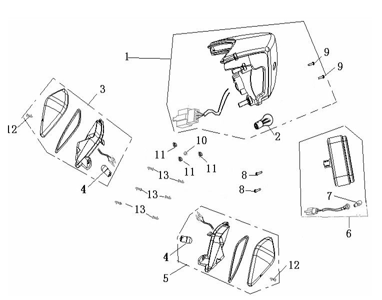 Lampka tylna Generic Ideo niebieska 2007 2-suwowa