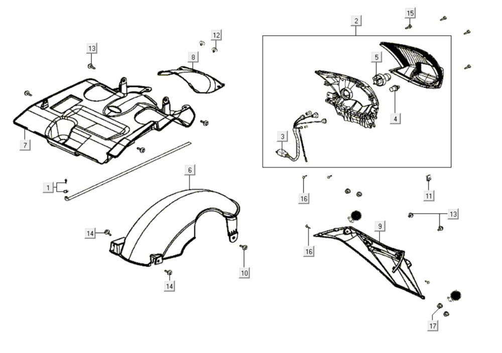 Lampka Tylna Kymco Like 200i Czarna