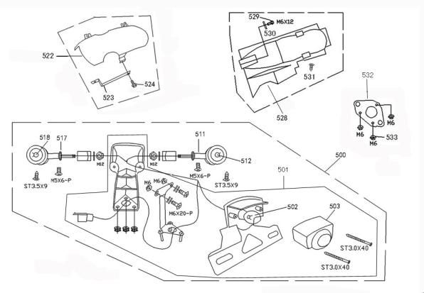 Lampka tylna Neco Borsalino Oro zielona