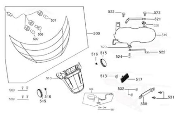 Lampka tylna Sun Elegance ciemnoniebieskie