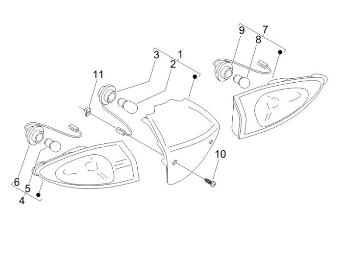 Lampa tylna Piaggio Fly 2-suwowa