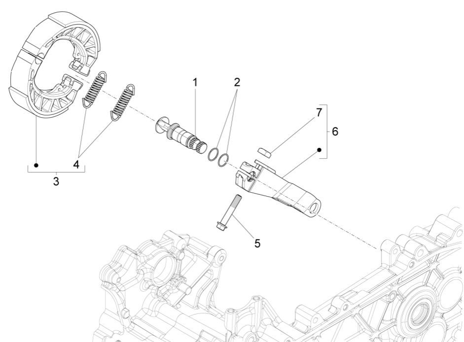 Hamulec tylny - Piaggio Liberty 125 4-suwowy 3V IE Zaciski hamulcowe ABS (IGET Euro 5)