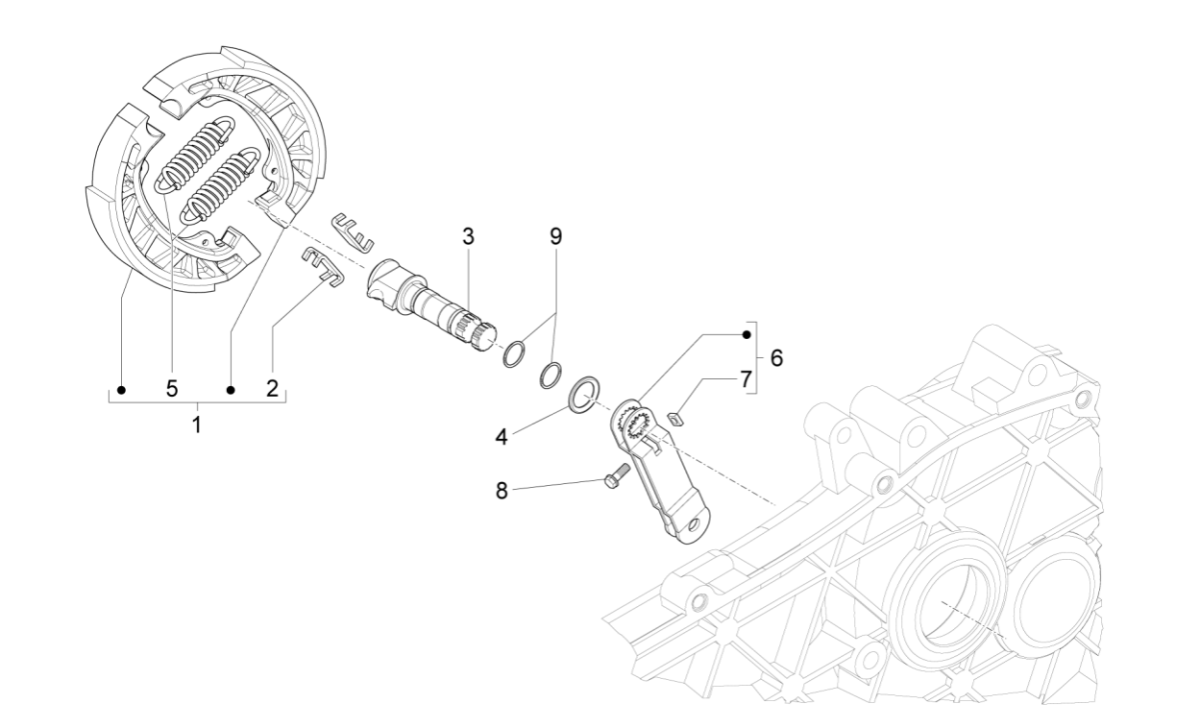 Hamulec tylny - 4-suwowe 3-zaworowe zaciski hamulcowe Vespa Sprint (wtrysk euro5 IGET)