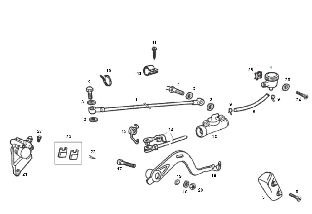 Hamulec tylny SENDA R X-TREME 2007 E2 3ED