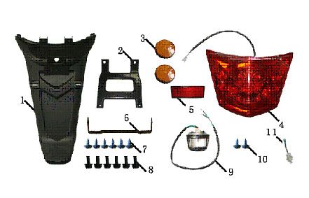 Tylny błotnik tylny China Touring niebieski