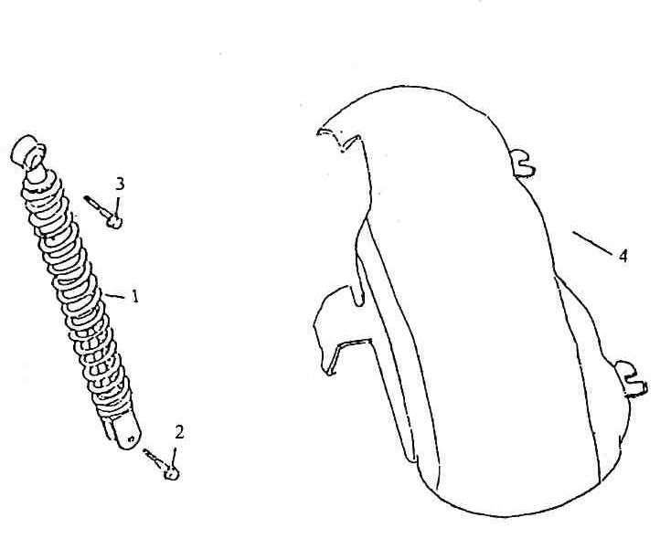 Błotnik tylny Amortyzator Turbho RG50 niebieski biały