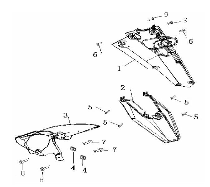 Błotnik tylny Generic Ideo czarny 2007 2-suw 25
