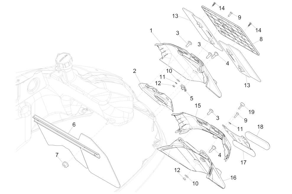 Błotnik tylny GTS 125 IE czarny 85/B