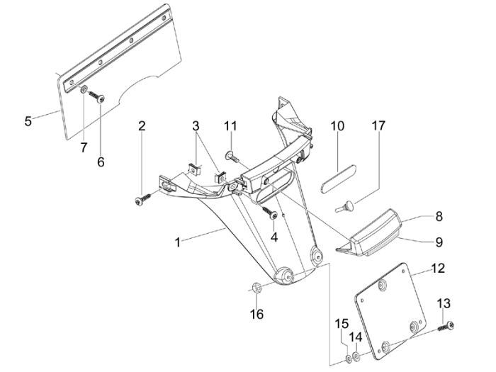 Błotnik tylny Vespa S 2-suwowy