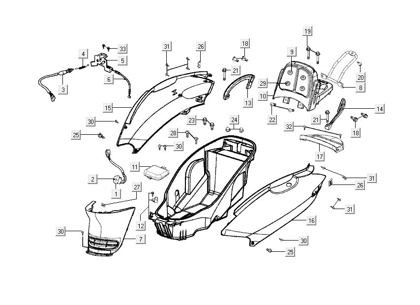 tylne pokrowce Kymco Grand Dink 2-suwowe Antracyt