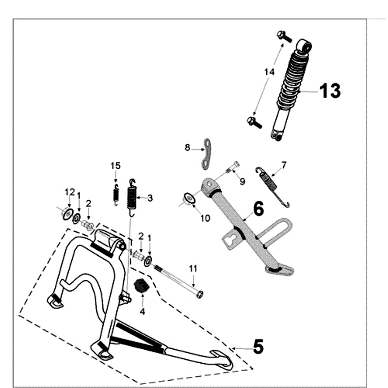 Tylny Teleskop i Stojak Peugeot Tweet stary beżowy