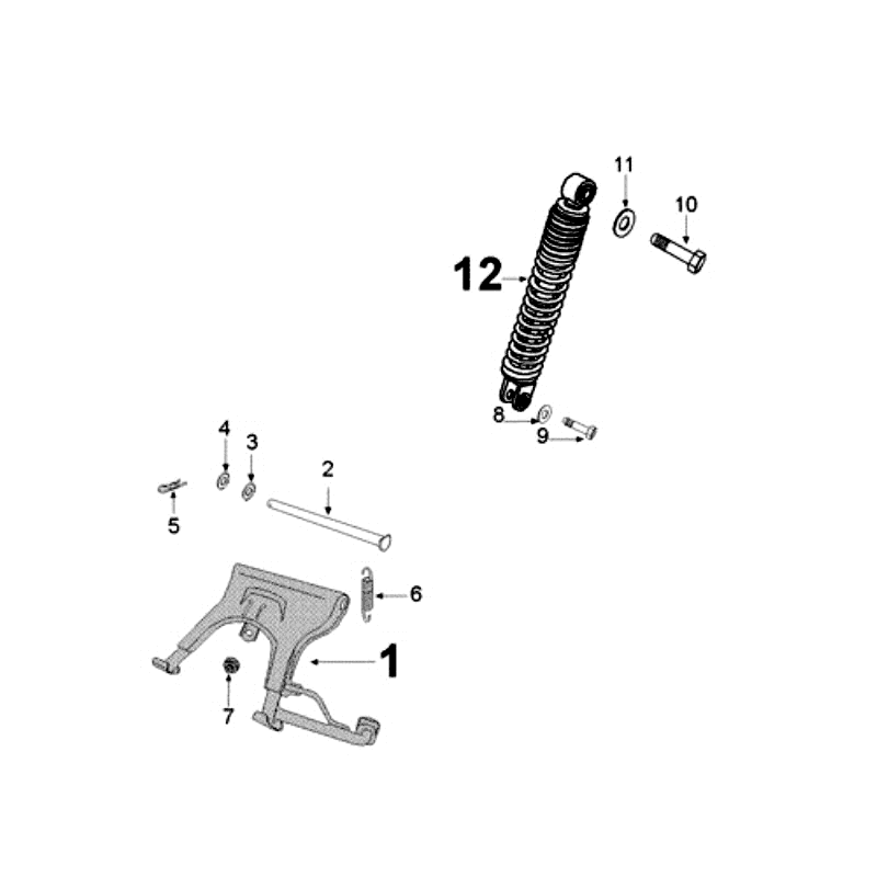 Teleskop tylny Peugeot Kisbee czarny