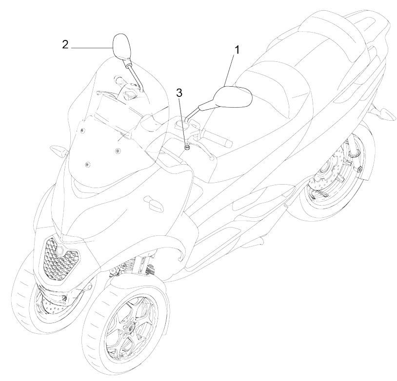 Lusterko wsteczne/s Piaggio MP3 300 ie E4 LT BUSINESS - SPORT NOABS-ABS 2016 - 2018 (EMEA)
