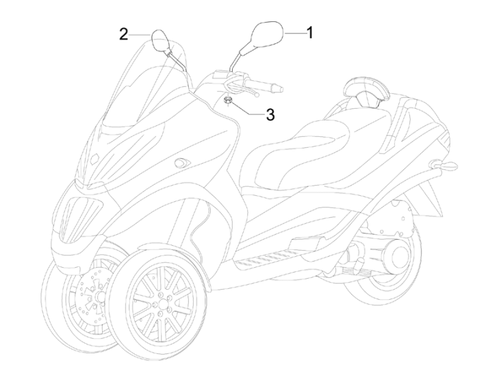 Lusterka wsteczne Piaggio MP3 300LT Sport 2009-2014 szary pulsar 711/B