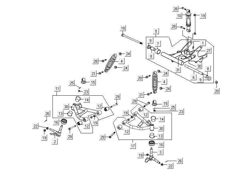 Widelec Tylny Kymco Maxxer 90 Czarny