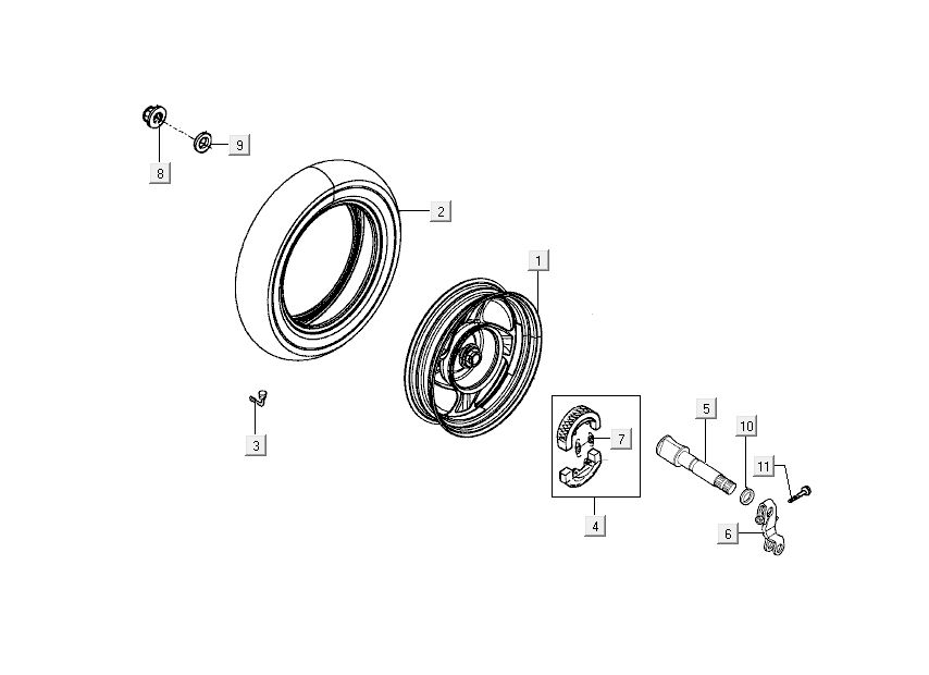Hamulec tylnego koła Kymco Sento 4-suwowy Spring Brązowy