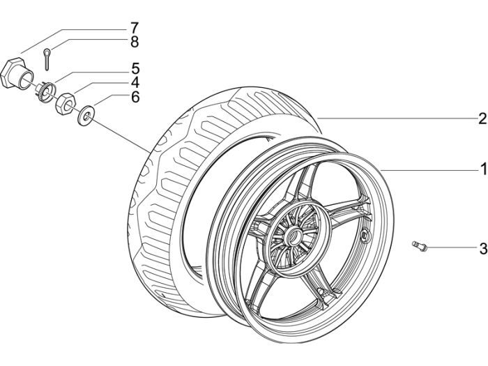 Tylne koło Piaggio Liberty 2-suwowe