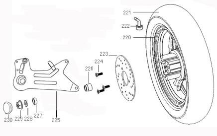Koło tylne Benzhou ZN50QT-36 czarne