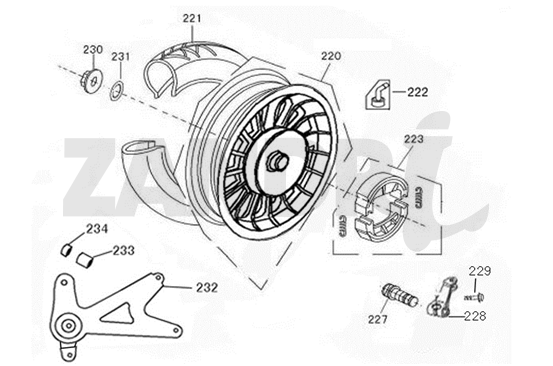 Koło tylne BTC Riva Sport pantone niebieskie