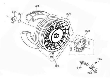 Koło tylne China Joy brązowy