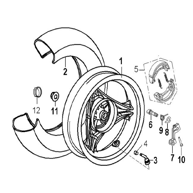 Koło tylne Generic Xor konkurencji 2009 2-suwowy