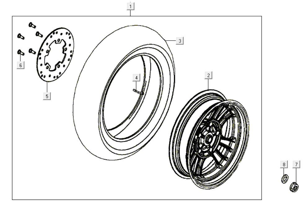 Kolo tylne Kymco Like 200i Czarne