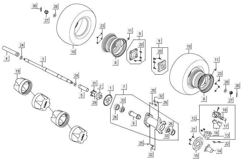 Kolo tylne Kymco Maxxer 90 Czarne