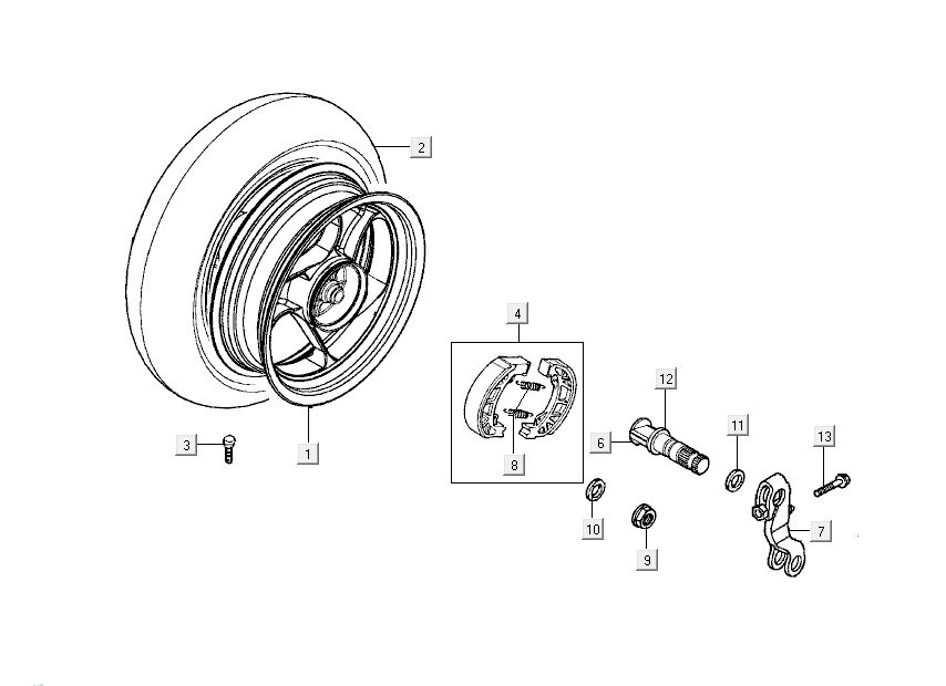 Koło tylne Kymco New Dink 4-suwowy głęboki ocean niebieski