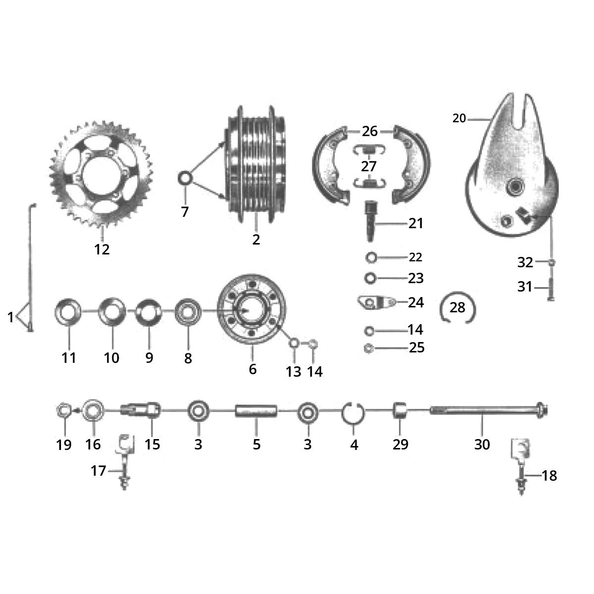 Piasta tylnego koła Zundapp GTS 50 517-40L0