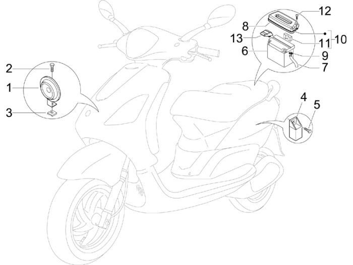 Bateria Piaggio Fly 2-suwowa