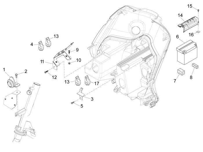 Bateria Piaggio New Fly 4-suwowy 4-zawór