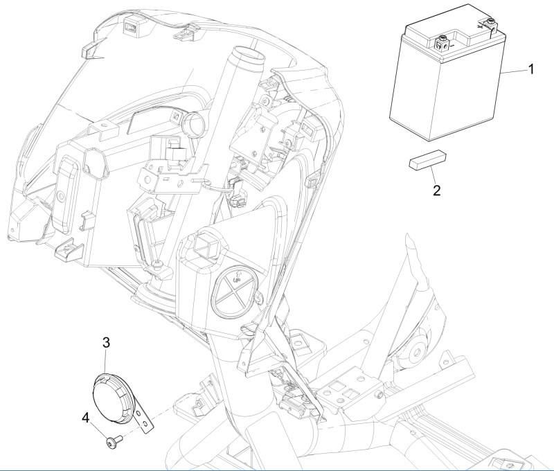 Wyłączniki zdalne - Bateria - Klakson - Piaggio Medley 150 4T IE ABS E4 2016-2020 (EMEA)