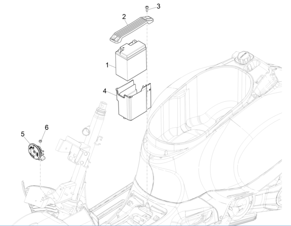 Przełączniki zdalne - bateria - klakson Vespa GTS 125 4T E4 ABS 2019 (EMEA)