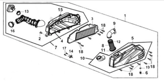 Air cleaner Sym Joymax Z 125 E4