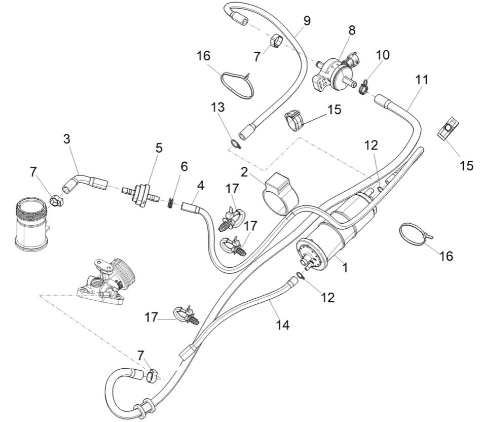 Piaggio Medley 125 ABS E5 2021-2022 system przeciwparowania (EMEA)