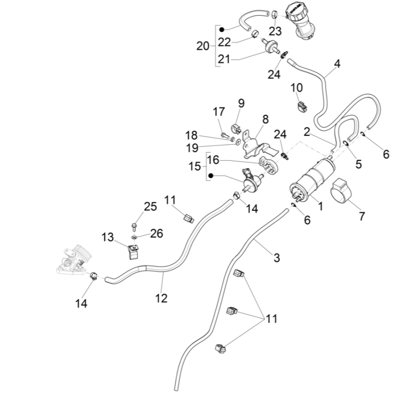 Vespa Sprint 4-suwowy 3-zaworowy (wtrysk euro5 IGET)
