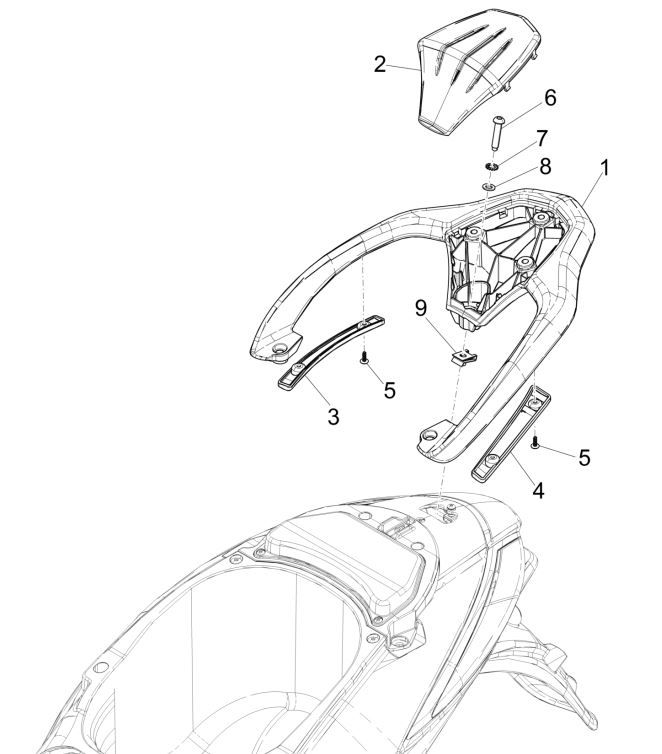 Piaggio Liberty 125 4-suwowy 3V IE ABS tylny bagażnik (IGET Euro 5)