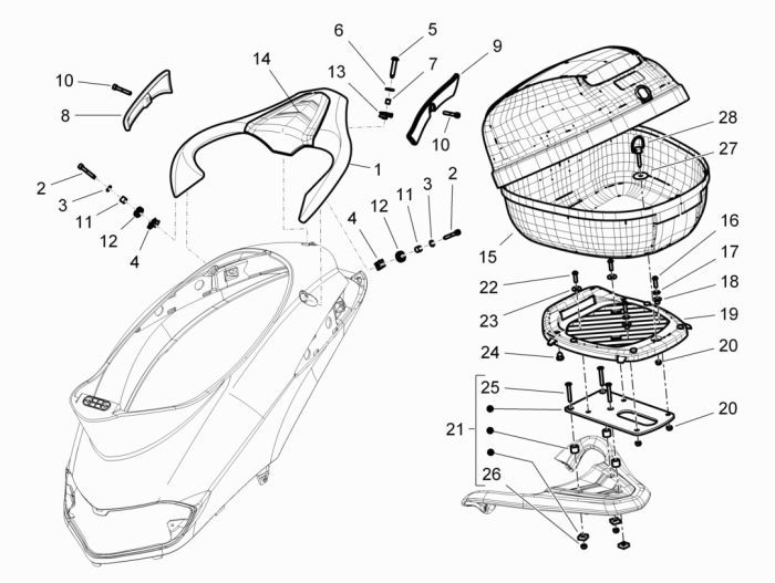 Bagażnik Piaggio Liberty 4-suwowy