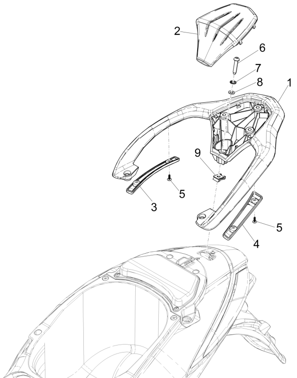Piaggio Liberty 50 4-suwowy bagażnik tylny (IGET Euro 5)