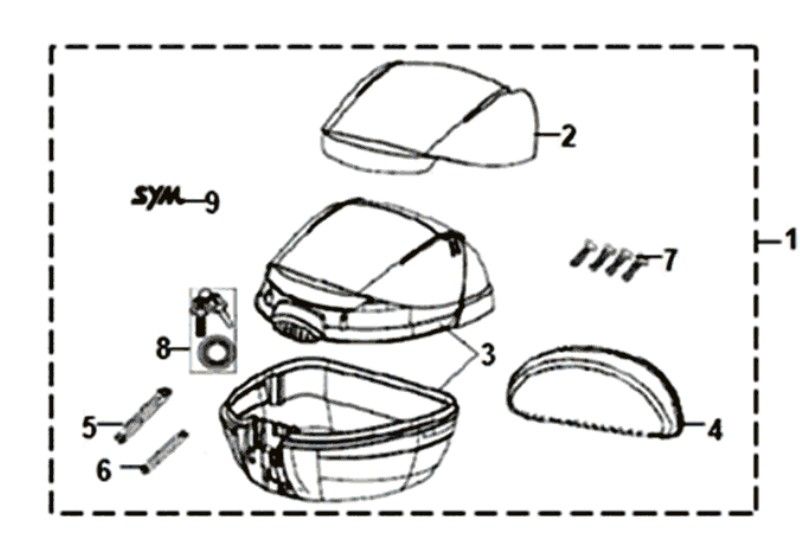 Bagażnik Sym Symphony ST euro4 (WH-006) biały