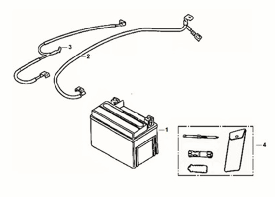 Akumulator - Sym X-Pro 50 E5 skrzynka narzędziowa