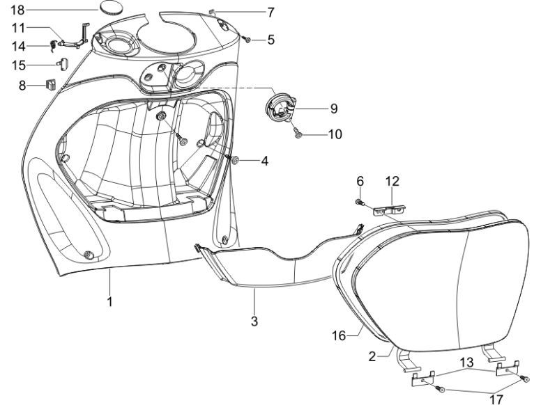 Osłona nóg Piaggio Zip 2000 4-suwowy AC