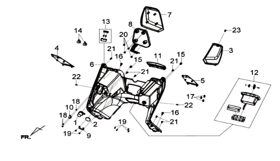 Sym Joymax 300I ABS E3 2014-2016 pokrywa płyty przedniej